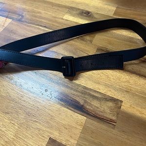 Christian Dior black leather waist belt